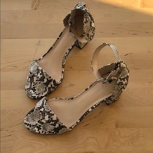 SOLD - Nine West Snake Print Heeled Sandals 7.5